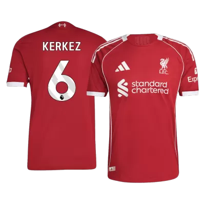 Authentic KERKEZ #6 Soccer Jersey Liverpool Home Shirt 2025/26 - bestsoccerstore