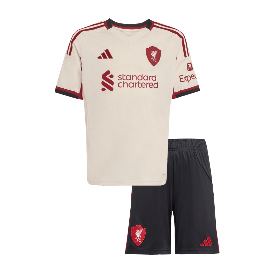 Kids Liverpool Away Custom Soccer Kits 2025/26 - bestsoccerstore