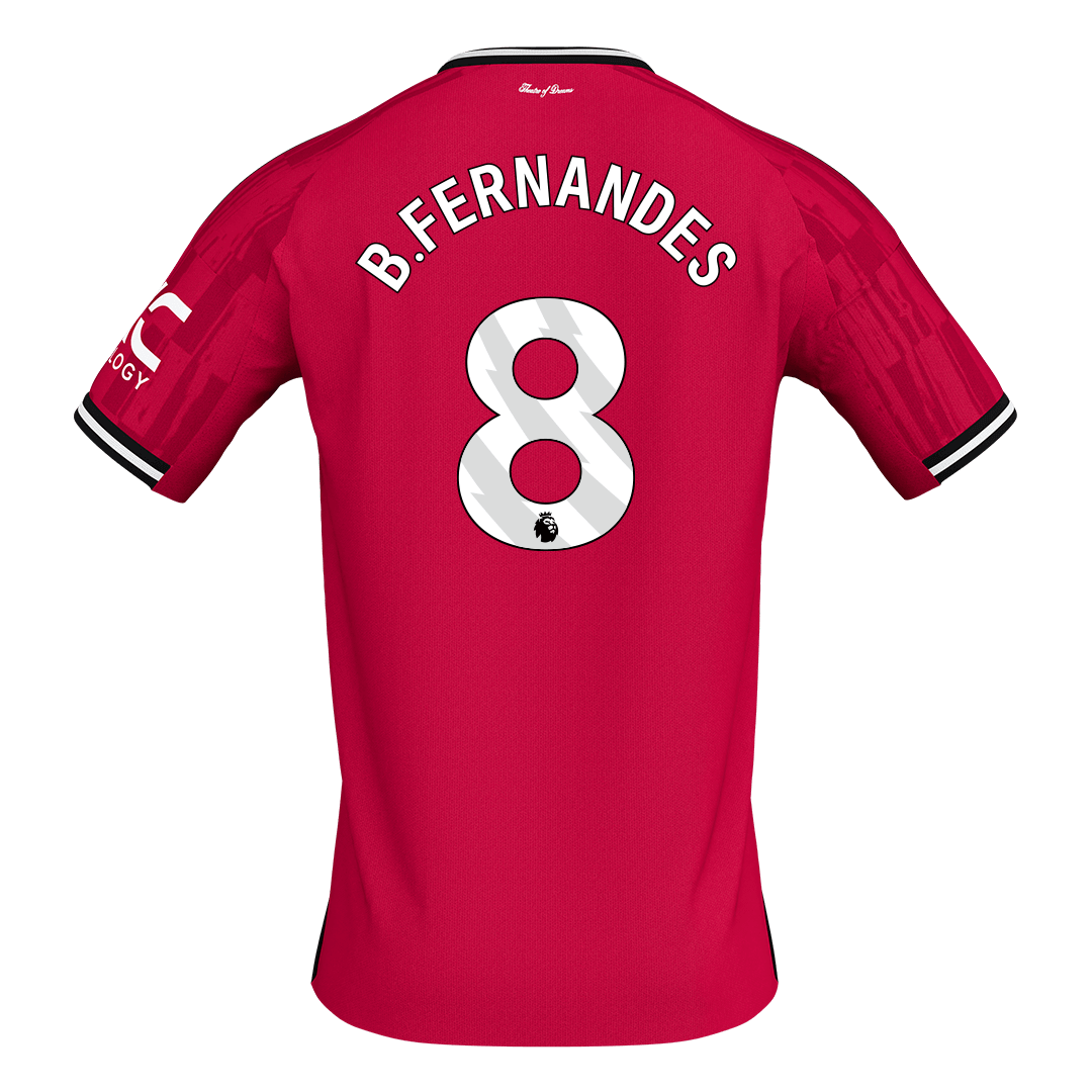 B.FERNANDES #8 Manchester United Soccer Jersey Home Custom Shirt 2025/26