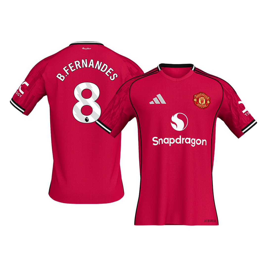 B.FERNANDES #8 Manchester United Soccer Jersey Home Custom Shirt 2025/26 - bestsoccerstore