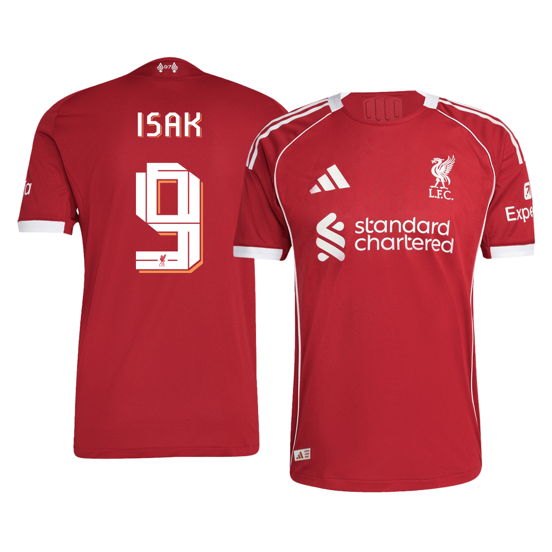 Liverpool ISAK #9 Custom Player Version Home Soccer Jersey 2025/26 - UCL - bestsoccerstore