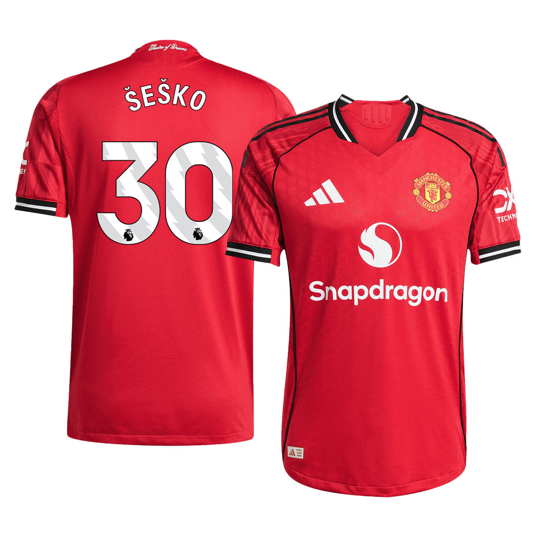 Manchester United ŠEŠKO #30 Home Custom Player Version Soccer Jersey 2025/26 - bestsoccerstore
