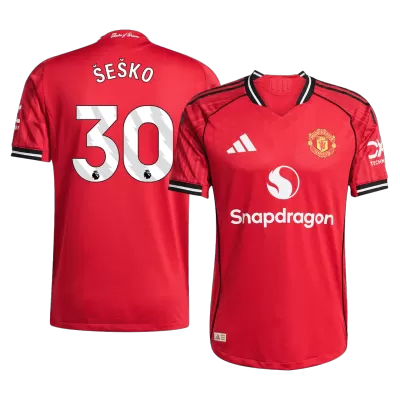 Authentic Manchester United Jersey Custom ŠEŠKO #30 Soccer Jersey Home 2025/26 - bestsoccerstore