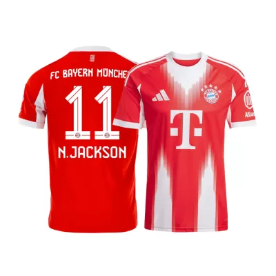 N.JACKSON #11 Bayern Munich Soccer Jersey Home Custom Shirt 2025/26 - bestsoccerstore