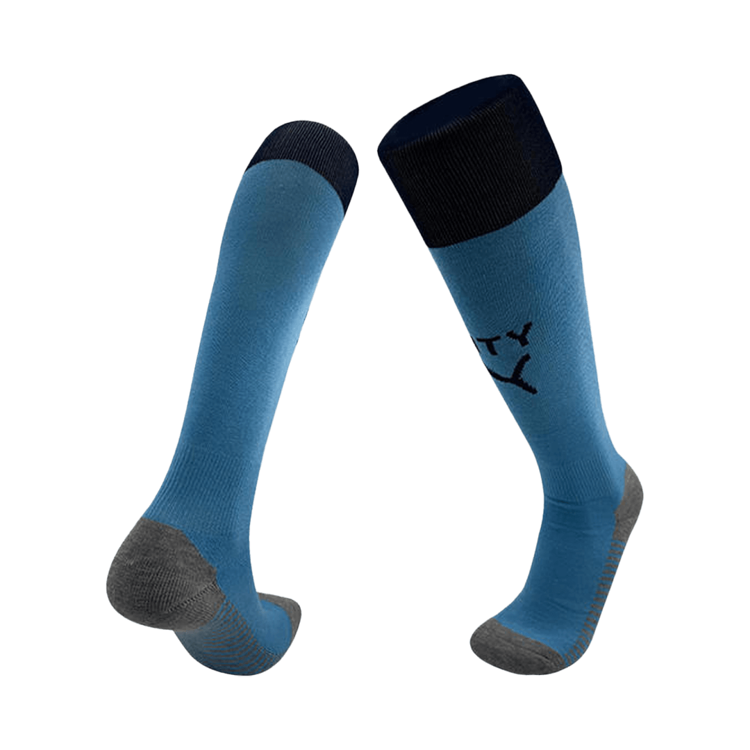 Kid's Manchester City Soccer Home Socks - bestsoccerstore