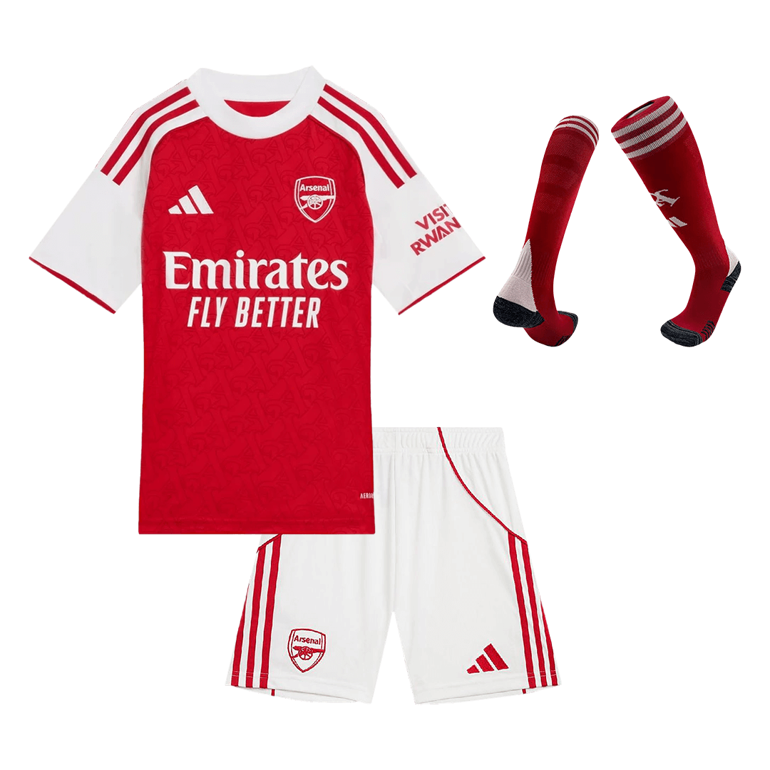 Kids Arsenal Home Custom Full Soccer Kits 2025/26 - bestsoccerstore