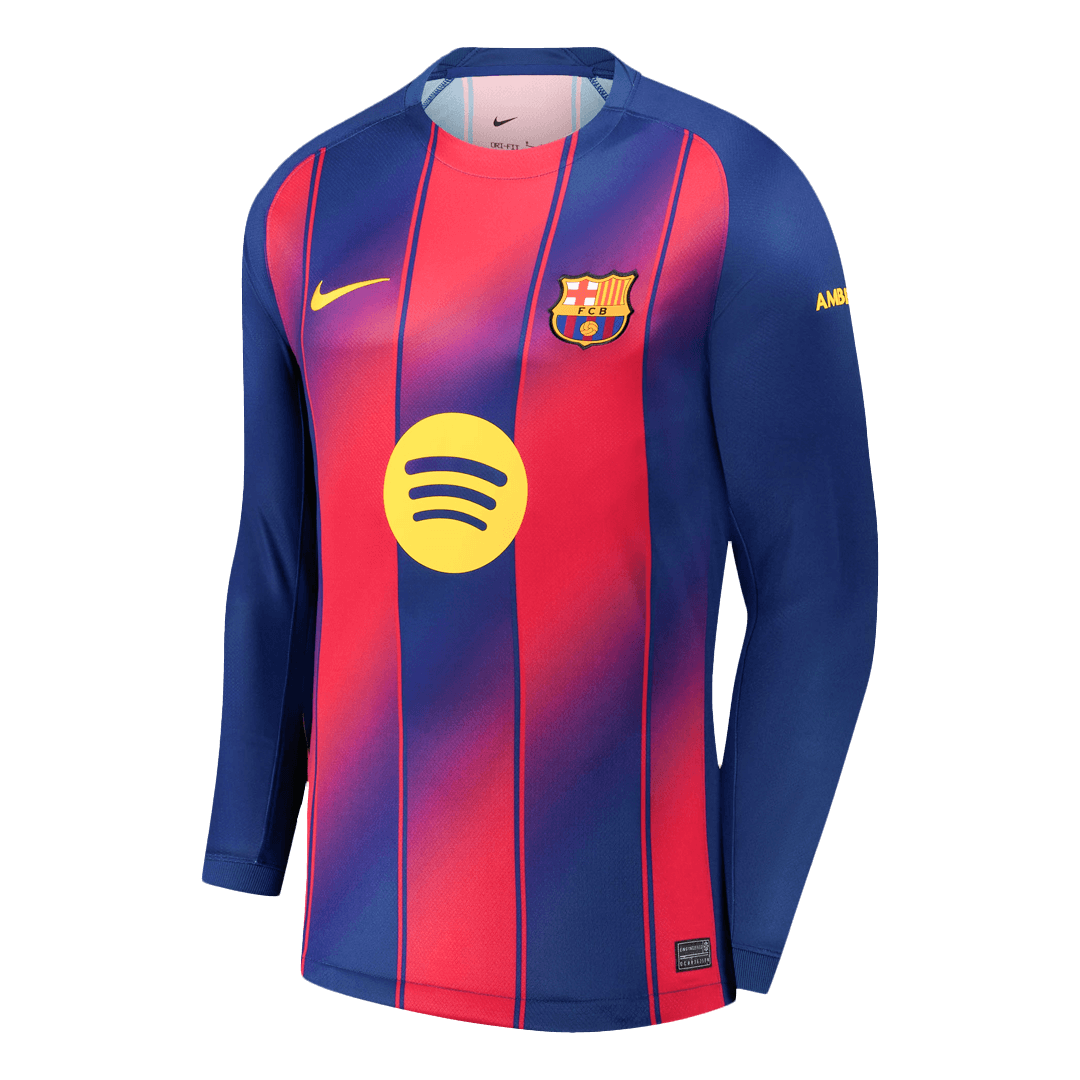 Barcelona Long Sleeve Jersey Home Football Shirt 2025/26 - bestsoccerstore
