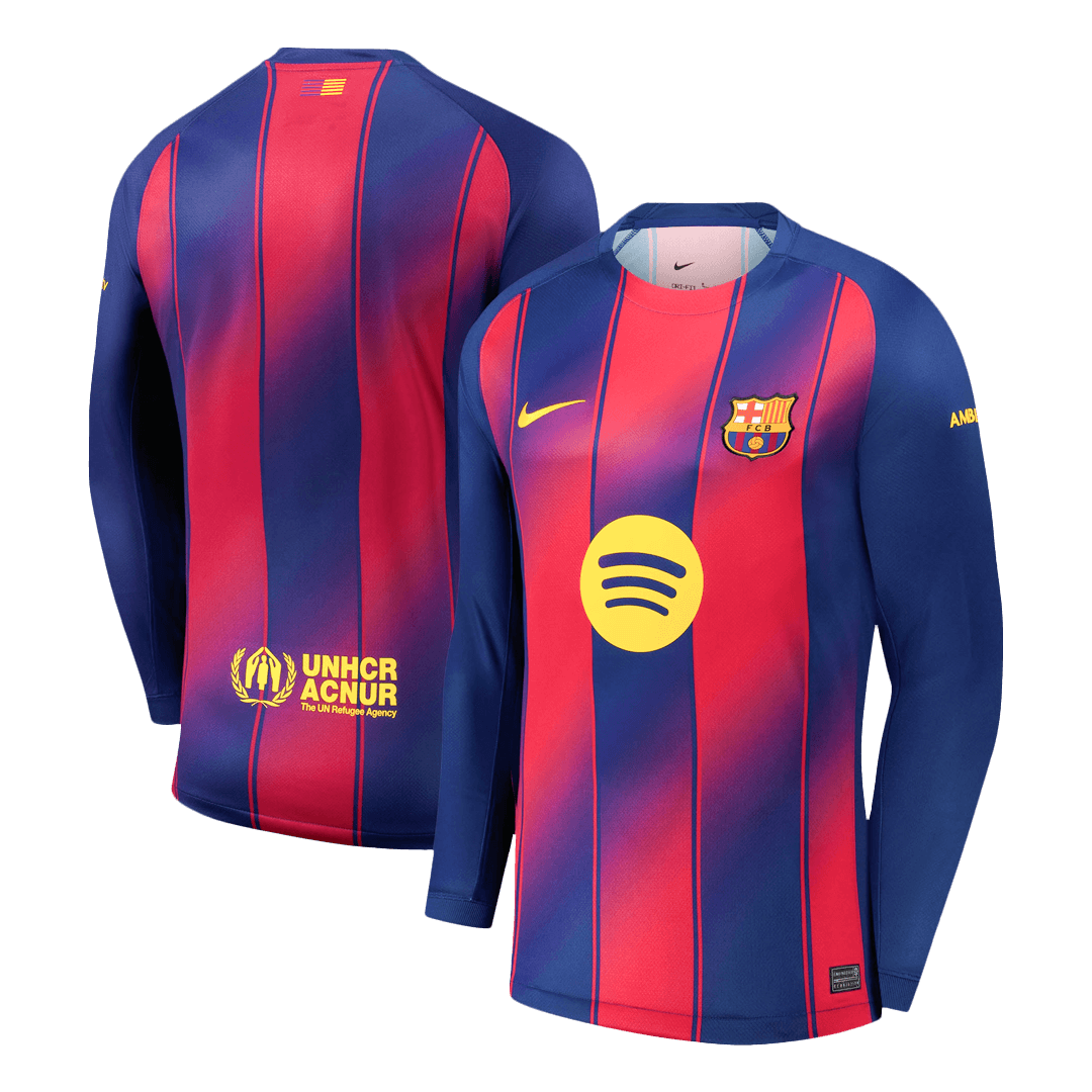 Barcelona Long Sleeve Jersey Home Football Shirt 2025/26 - bestsoccerstore