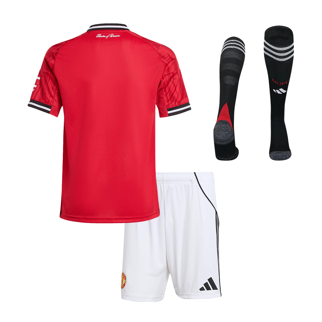 Kids Manchester United Custom Home Full Soccer Kits 2025/26