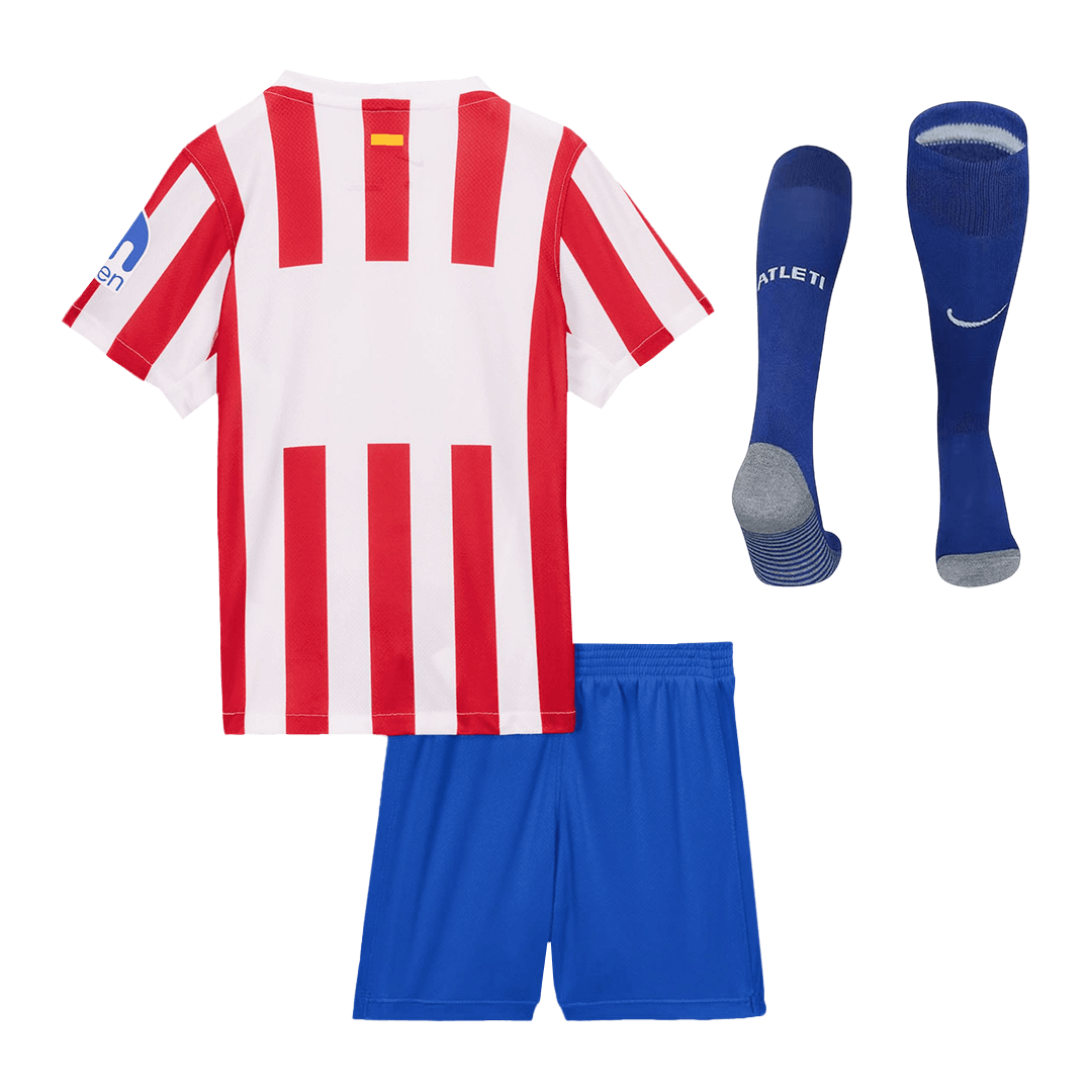 Kids Atletico Madrid Custom Home Full Soccer Kits 2025/26