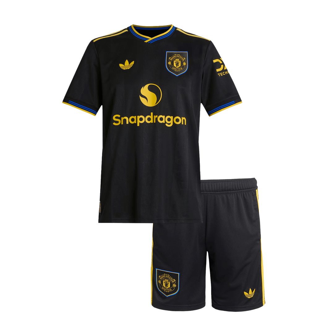 Kids Manchester United Third Away Soccer Kits 2025/26 - bestsoccerstore