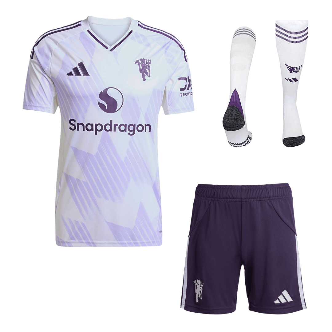 Manchester United Away Custom Full Soccer Kit 2025/26 - bestsoccerstore