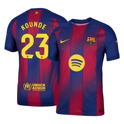 Barcelona KOUNDE #23 Home Custom Player Version Soccer Jersey 2025/26 - bestsoccerstore