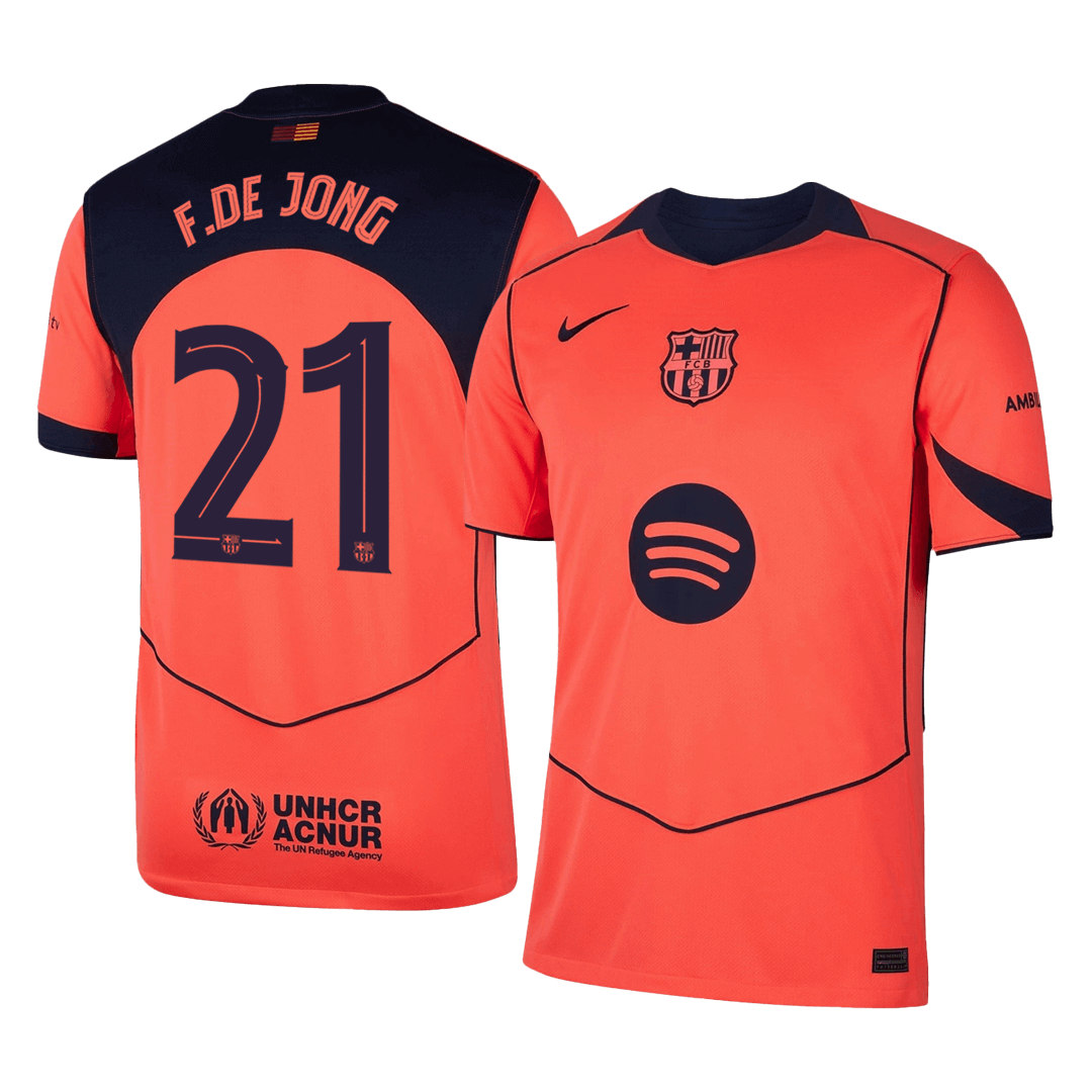 F.DE JONG #21 Barcelona Soccer Jersey Third Away Custom Shirt 2025/26 - UCL - bestsoccerstore