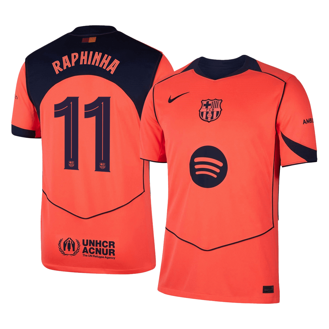 RAPHINHA #11 Barcelona Soccer Jersey Third Away Custom Shirt 2025/26 - UCL - bestsoccerstore