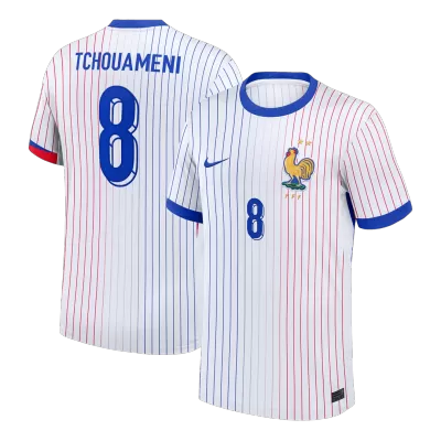 TCHOUAMENI #8 France Soccer Jersey Away Custom Shirt 2024 - bestsoccerstore