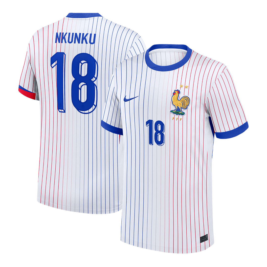 NKUNKU #18 France Soccer Jersey Away Custom Shirt - bestsoccerstore