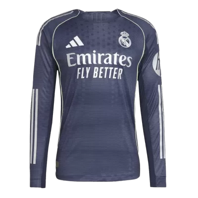 Real Madrid Away Player Version Long Sleeve Soccer Jersey 2025/26 - bestsoccerstore