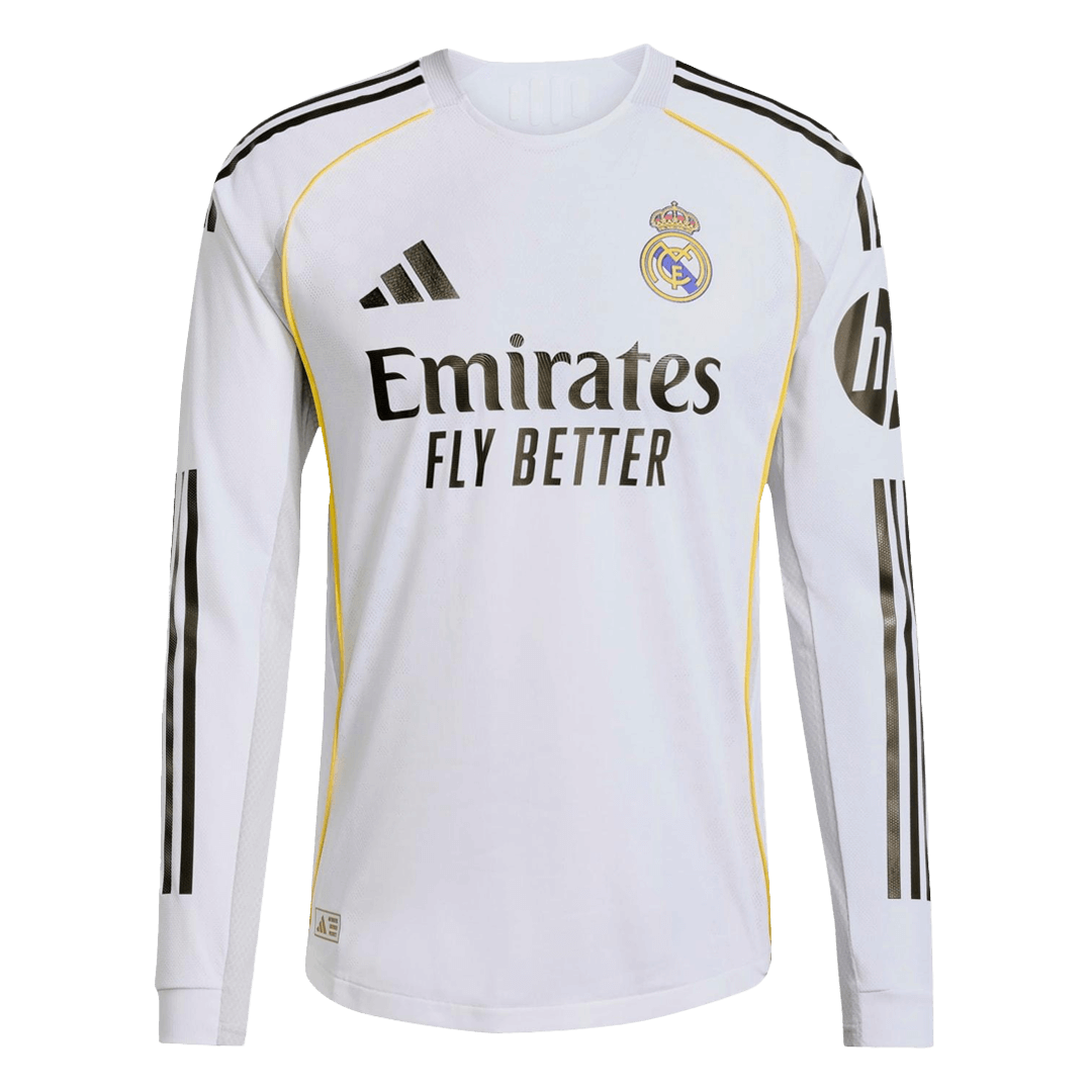 Real Madrid Home Player Version Long Sleeve Soccer Jersey 2025/26 - bestsoccerstore