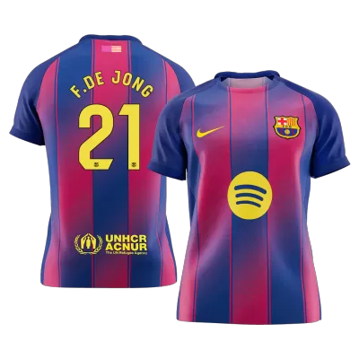 F.DE JONG #21 Barcelona Soccer Jersey Home Custom Shirt 2025/26 - bestsoccerstore