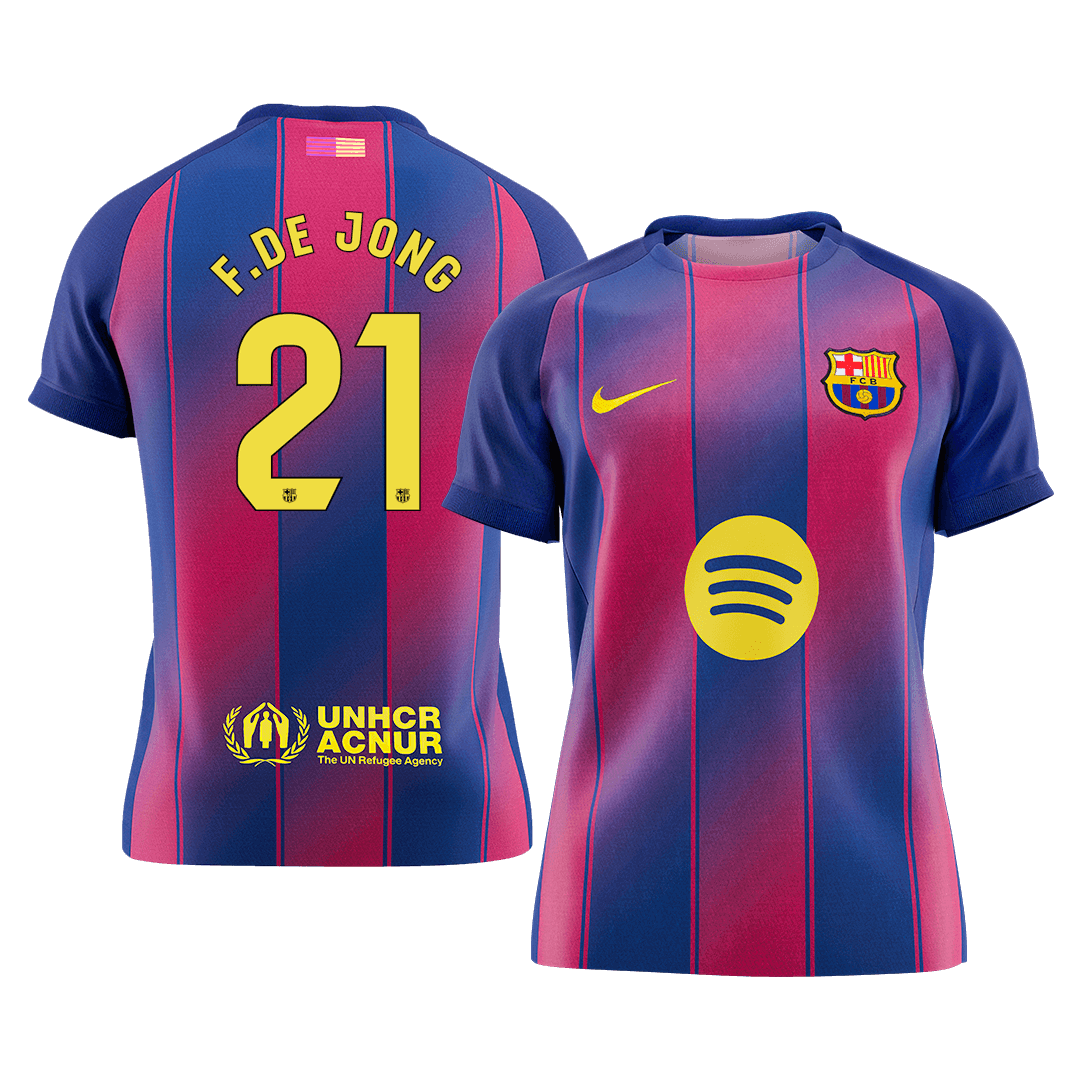 F.DE JONG #21 Barcelona Soccer Jersey Home Custom Shirt 2025/26 - bestsoccerstore