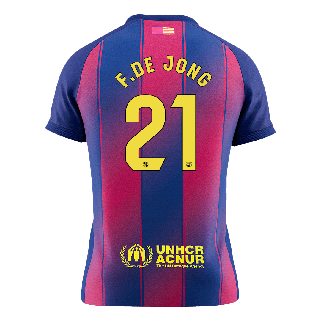 F.DE JONG #21 Barcelona Soccer Jersey Home Custom Shirt 2025/26 - bestsoccerstore