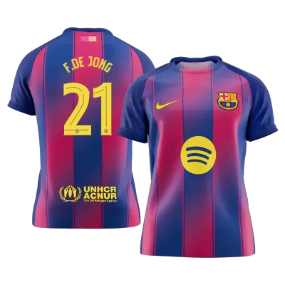F.DE JONG #21 Barcelona Soccer Jersey Home Custom Shirt 2025/26 -UCL - bestsoccerstore