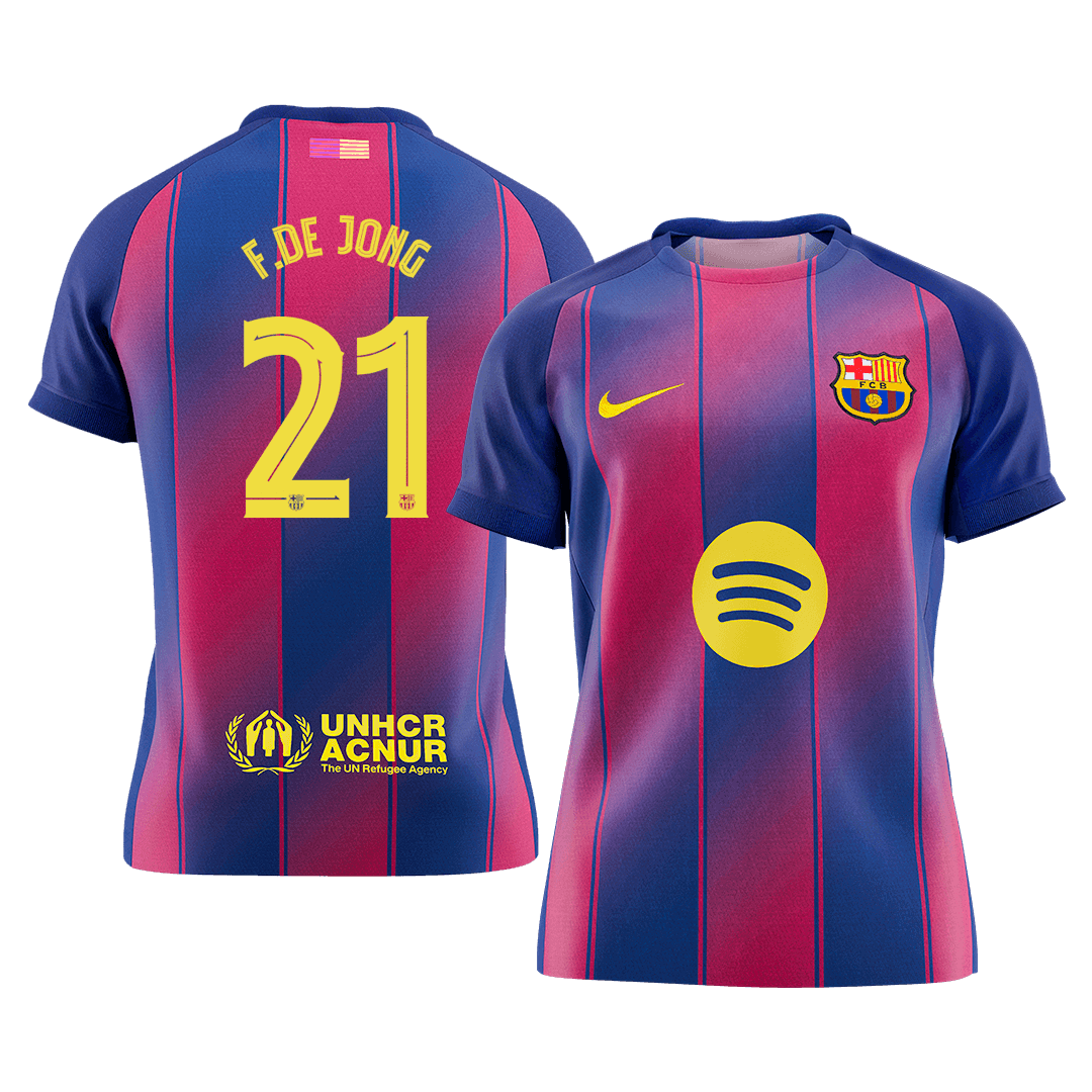 F.DE JONG #21 Barcelona Soccer Jersey Home Custom Shirt 2025/26 -UCL - bestsoccerstore