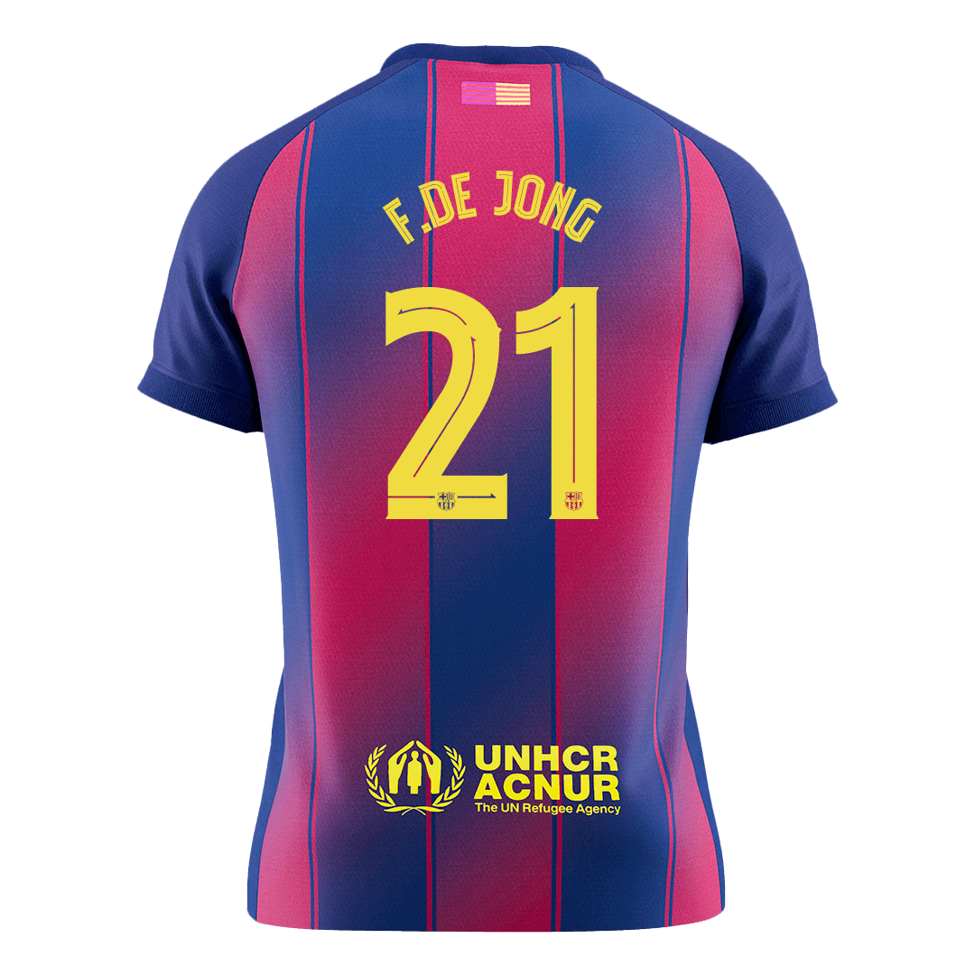 F.DE JONG #21 Barcelona Soccer Jersey Home Custom Shirt 2025/26 -UCL - bestsoccerstore