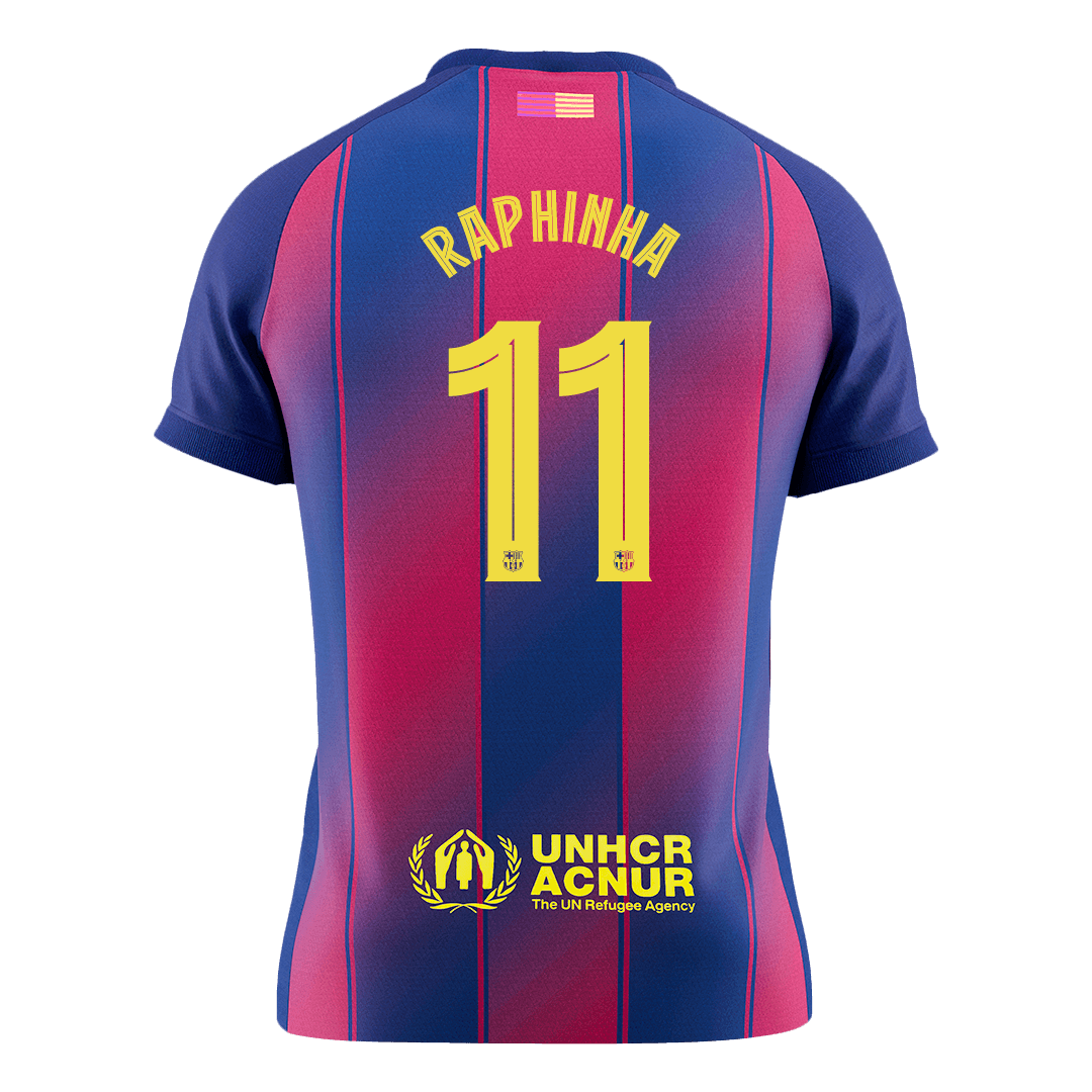 RAPHINHA #11 Barcelona Soccer Jersey Home Custom Shirt 2025/26 - UCL