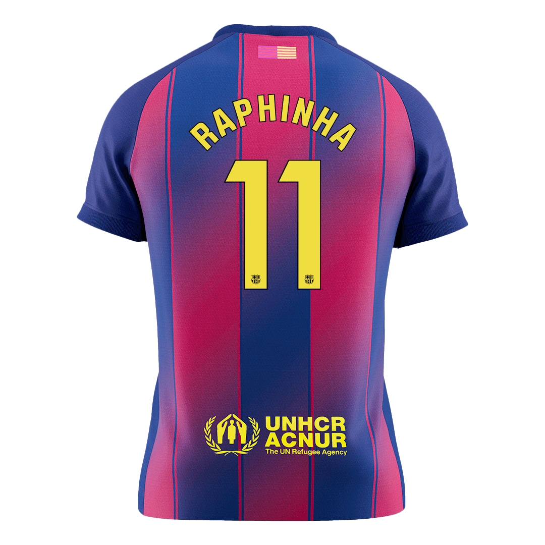 RAPHINHA #11 Barcelona Soccer Jersey Home Custom Shirt 2025/26