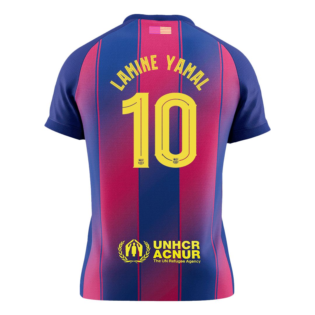 LAMINE YAMAL #10 Barcelona Soccer Jersey Home Custom Shirt 2025/26 - UCL