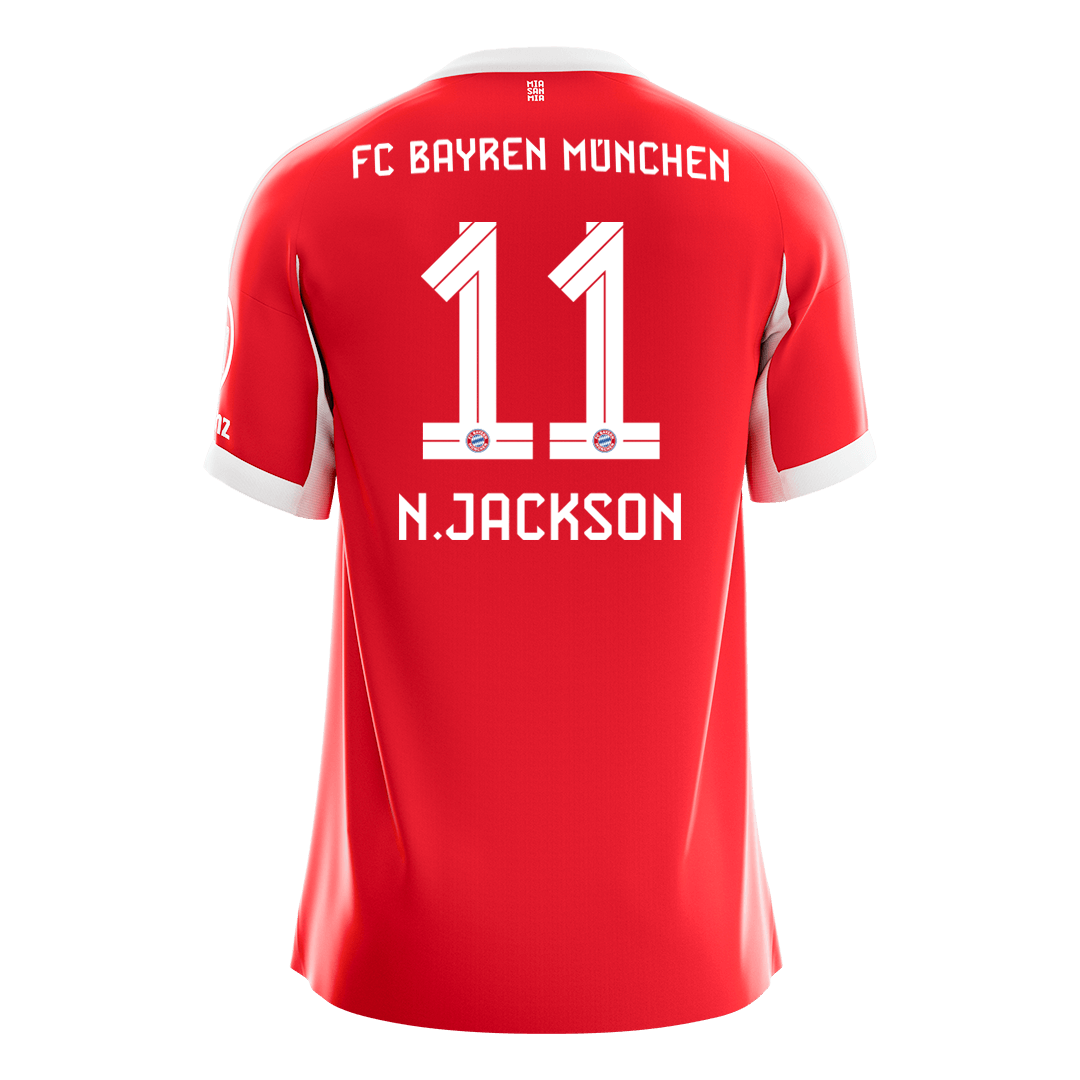 N.JACKSON #11 Bayern Munich Soccer Jersey Home 2025/26 Custom Shirt