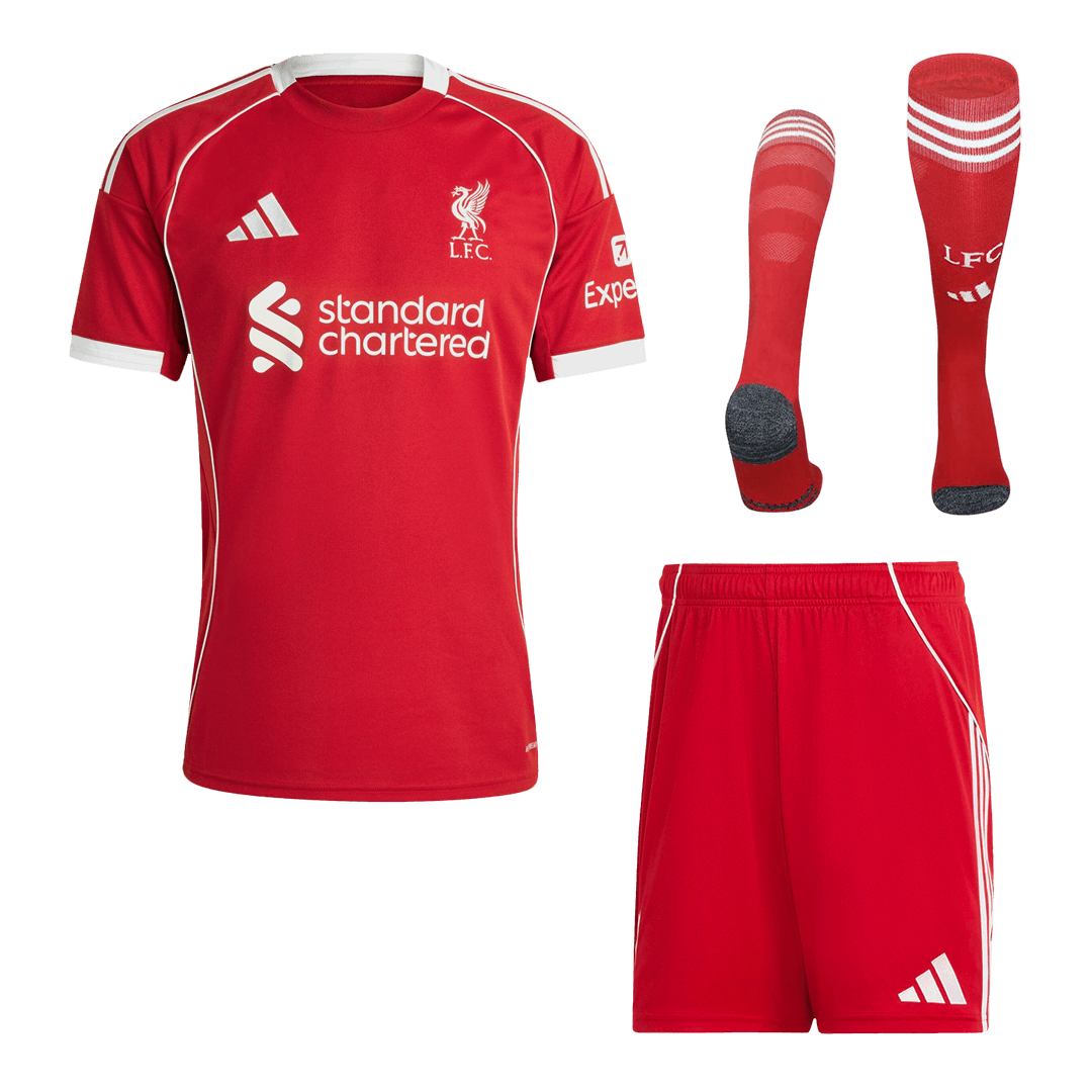 Liverpool Home 2025/26 Custom Full Soccer Kit - bestsoccerstore
