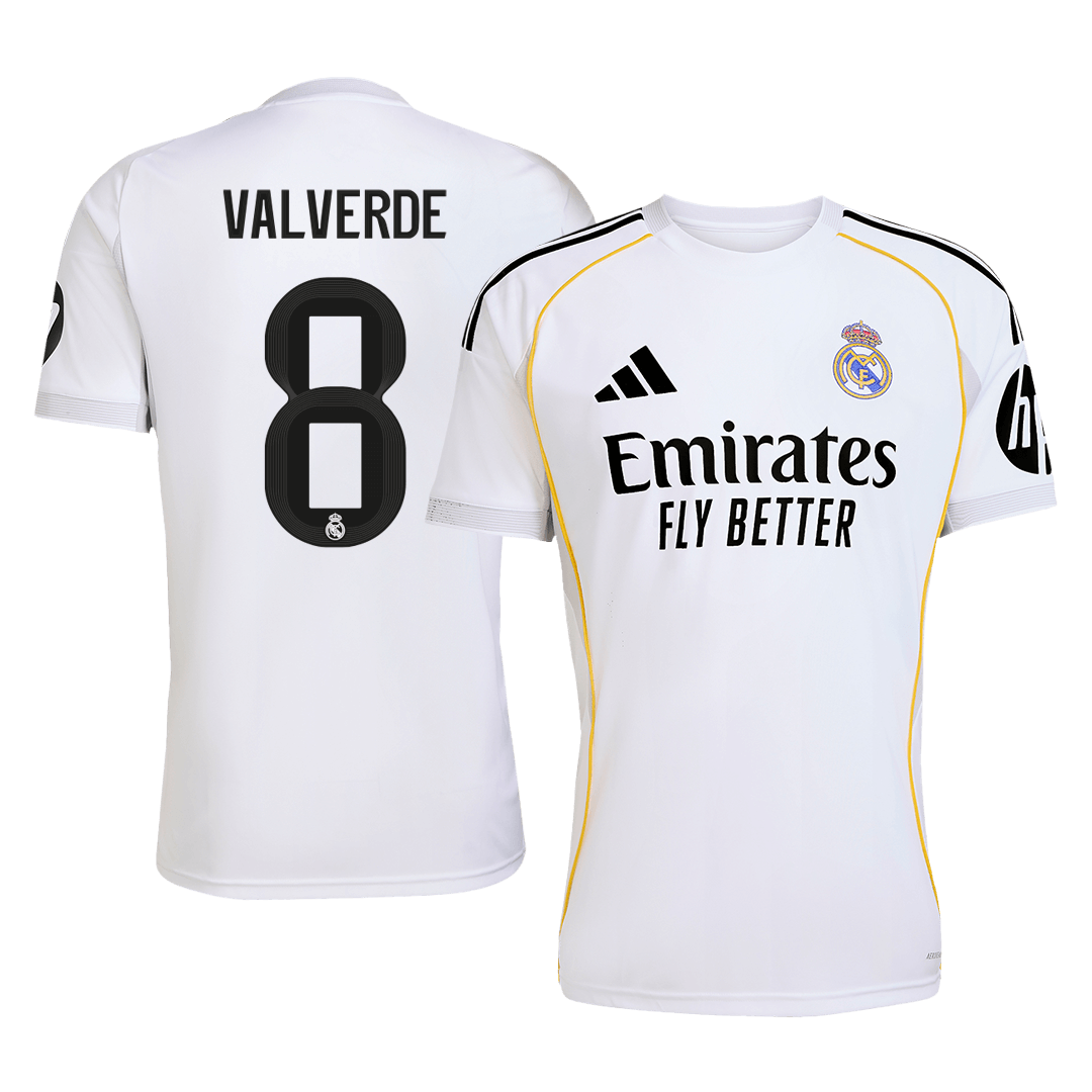 VALVERDE #8 Real Madrid Soccer Jersey Home Custom Shirt 2025/26 - bestsoccerstore