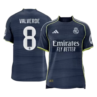 Real Madrid VALVERDE #8 Away Custom Player Version Soccer Jersey 2025/26 - bestsoccerstore