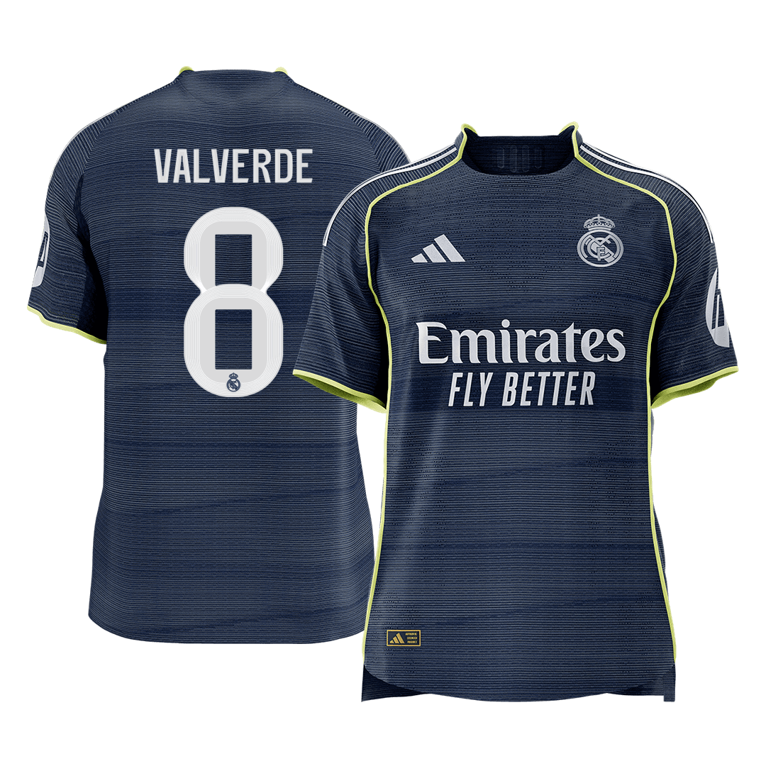 Real Madrid VALVERDE #8 Away Custom Player Version Soccer Jersey 2025/26 - bestsoccerstore
