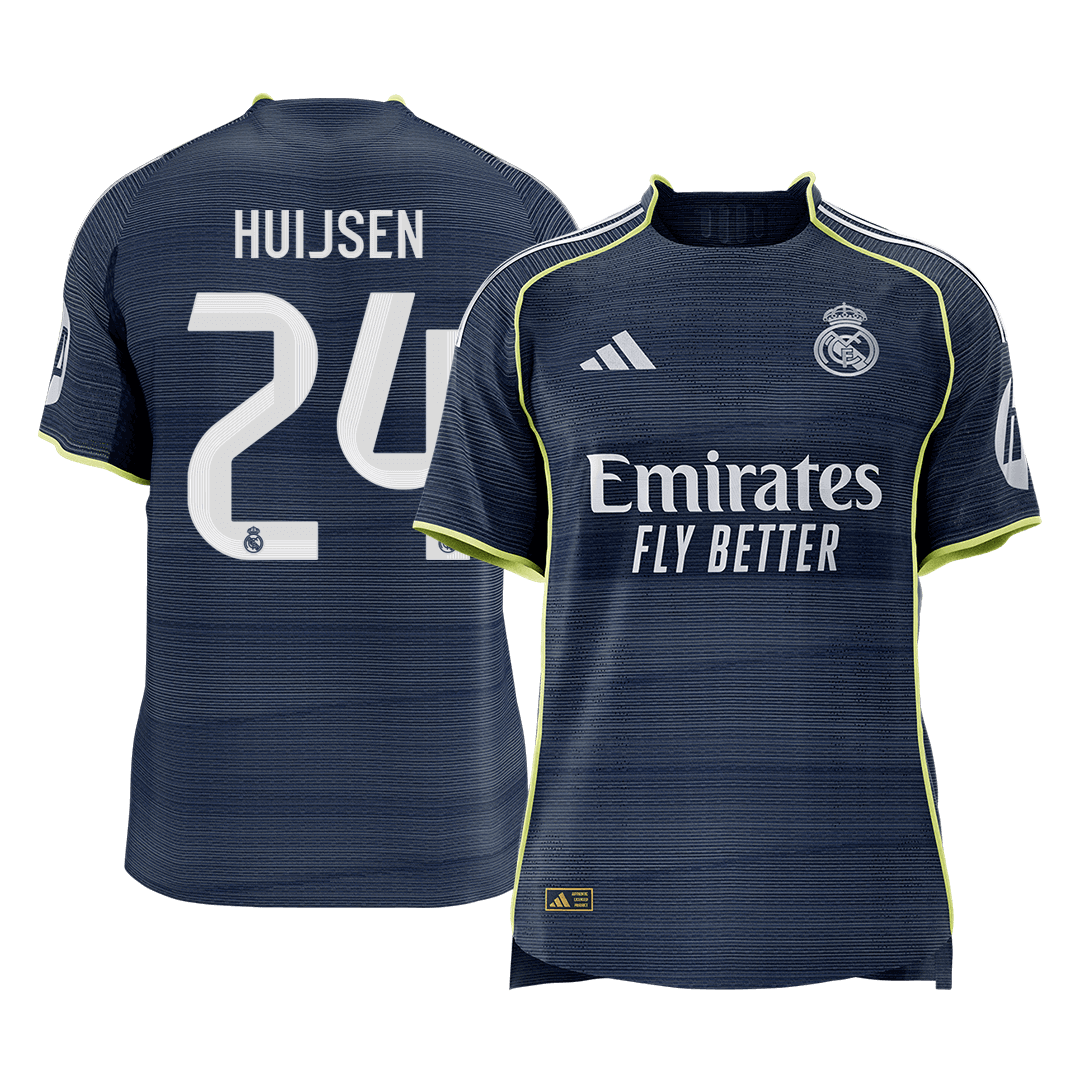 Real Madrid HUIJSEN #24 Away Custom Player Version Soccer Jersey 2025/26 - bestsoccerstore