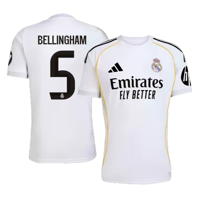 BELLINGHAM #5 Real Madrid Soccer Jersey Home Custom Shirt 2025/26 - bestsoccerstore
