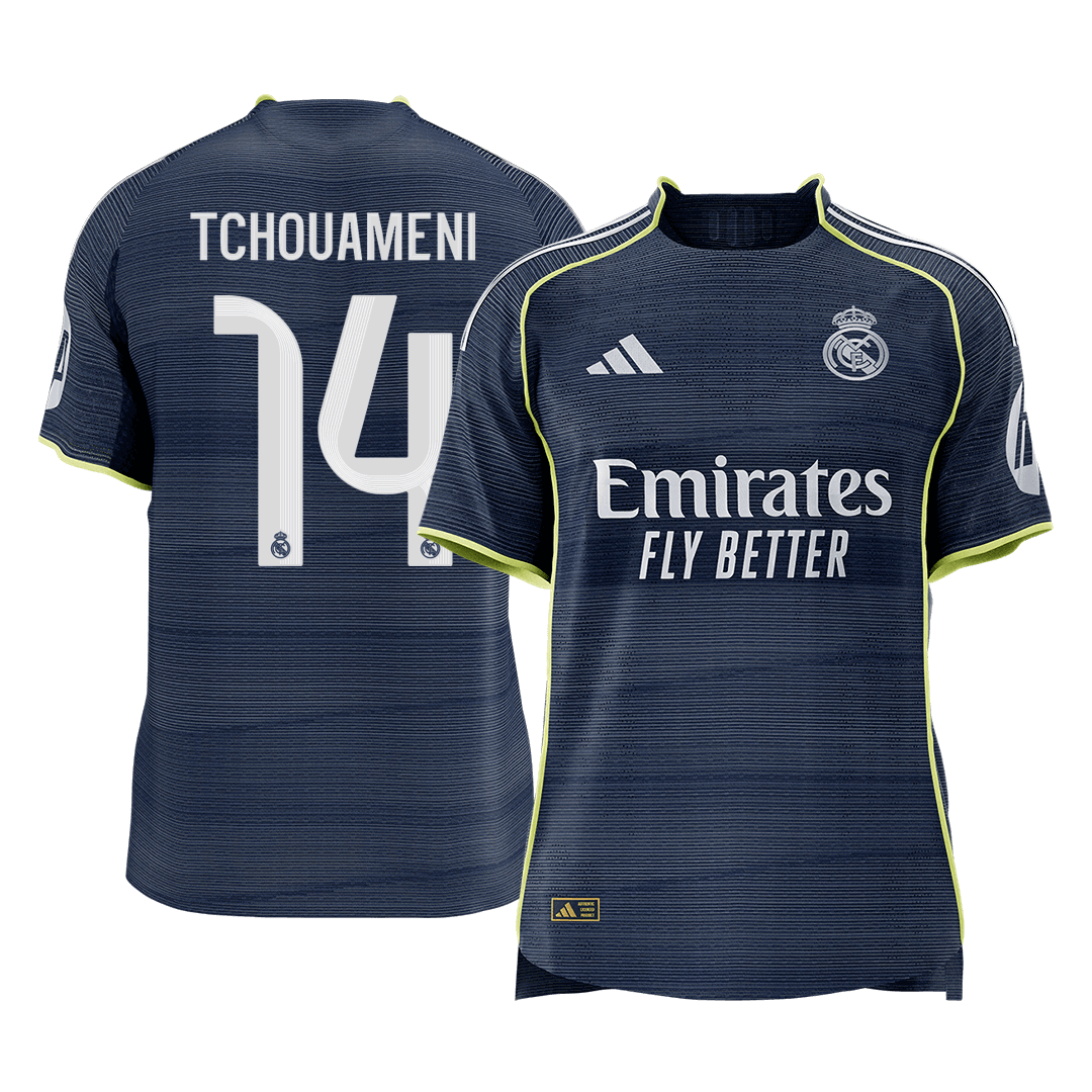 Real Madrid TCHOUAMENI #14 Away Custom Player Version Soccer Jersey 2025/26 - bestsoccerstore