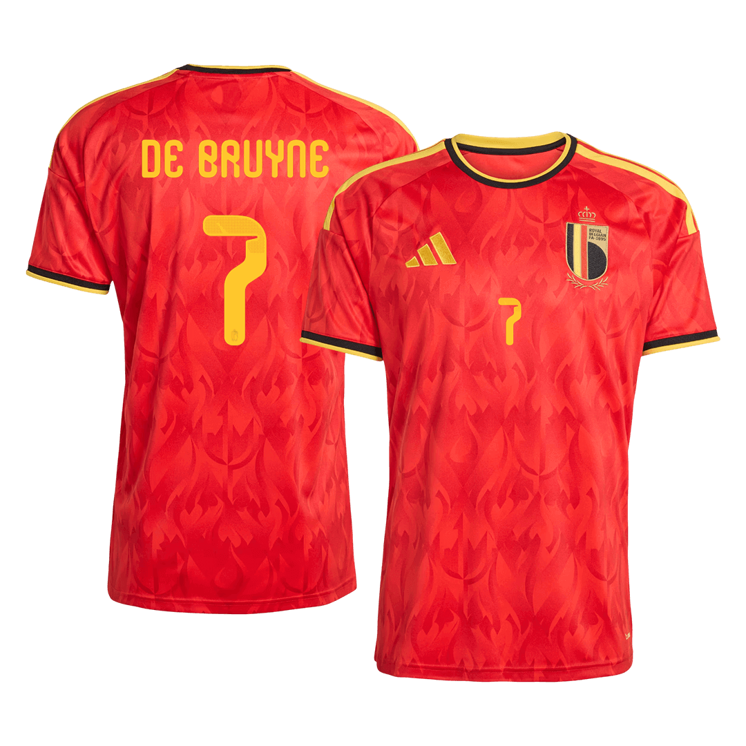 DE BRUYNE #7 Belgium Soccer Jersey Home Custom Shirt World Cup 2026 - bestsoccerstore