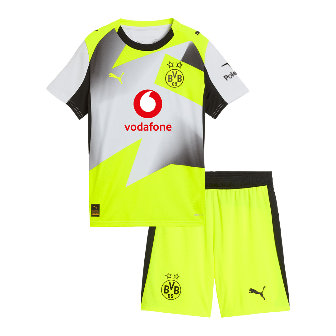 Kids Borussia Dortmund Away Custom Soccer Kits 2025/26 - bestsoccerstore