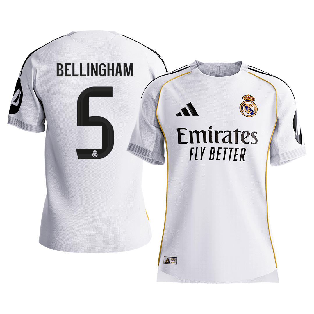 Real Madrid BELLINGHAM #5 Home Custom Player Version Soccer Jersey 2025/26 - bestsoccerstore