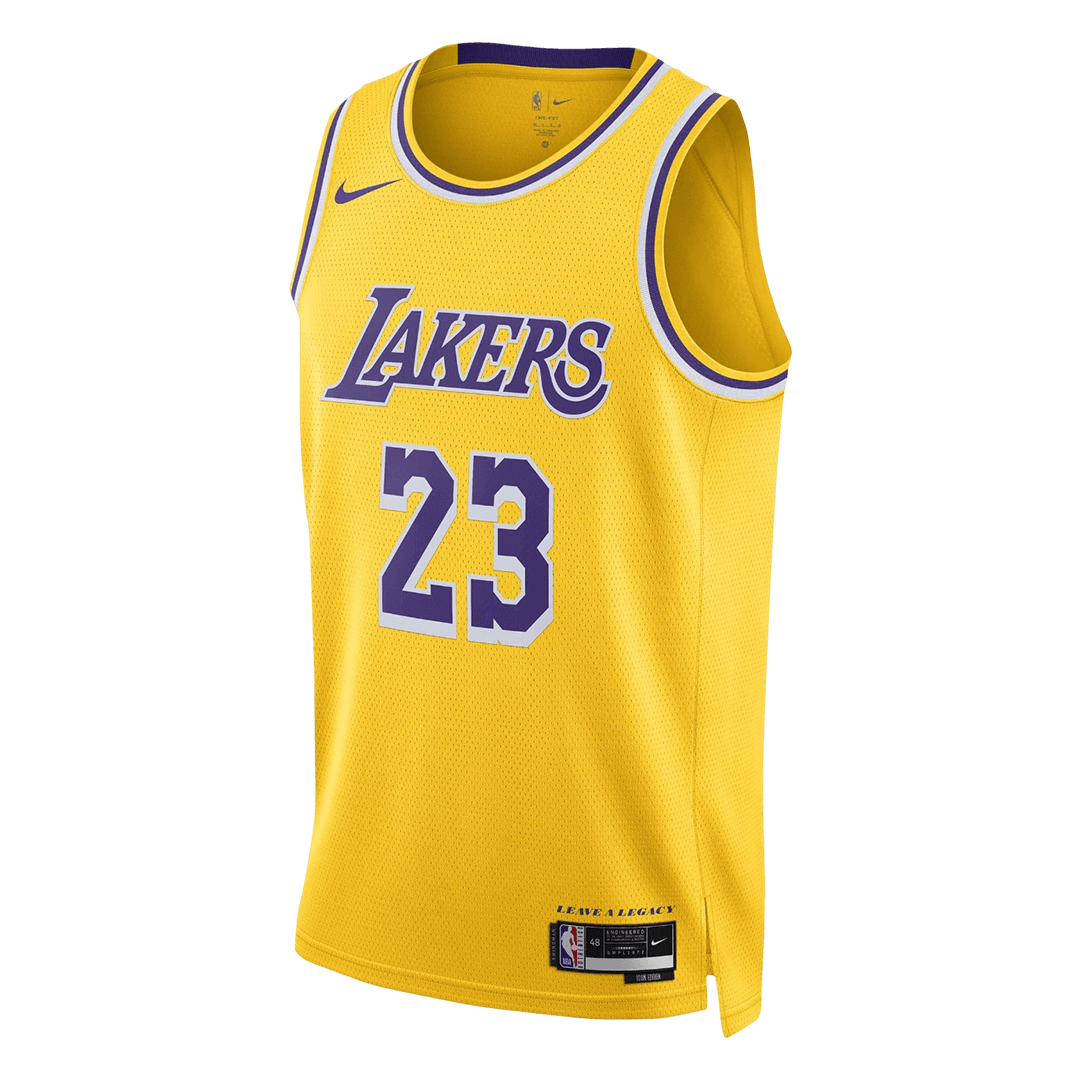 James #23 Los Angeles Lakers Gold Swingman NBA Jersey - Icon Edition - bestsoccerstore