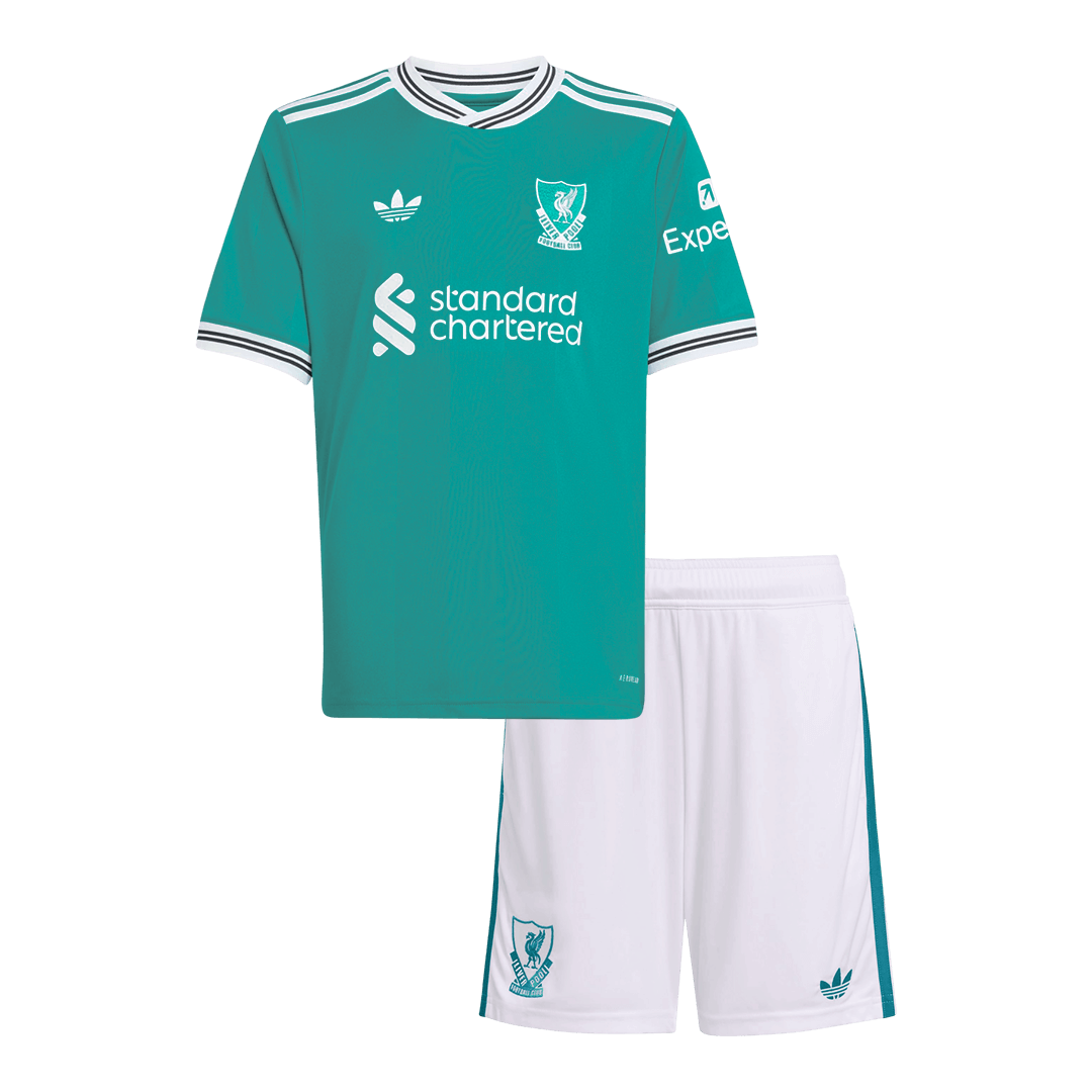 Kids Liverpool Third Away Custom Soccer Kits 2025/26 - bestsoccerstore