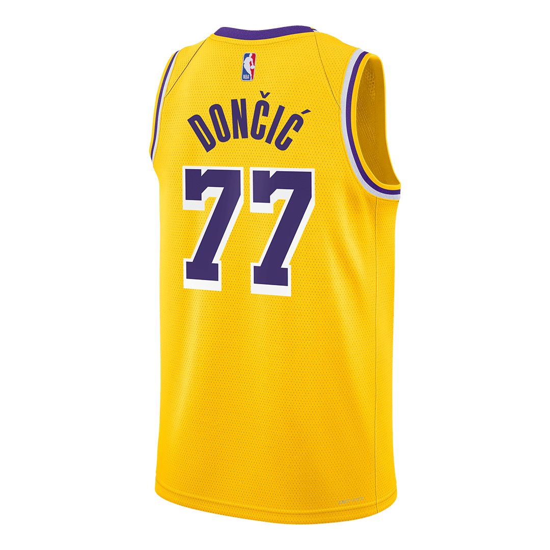 Dončić #77 Los Angeles Lakers Gold Swingman NBA Jersey - Icon Edition - bestsoccerstore