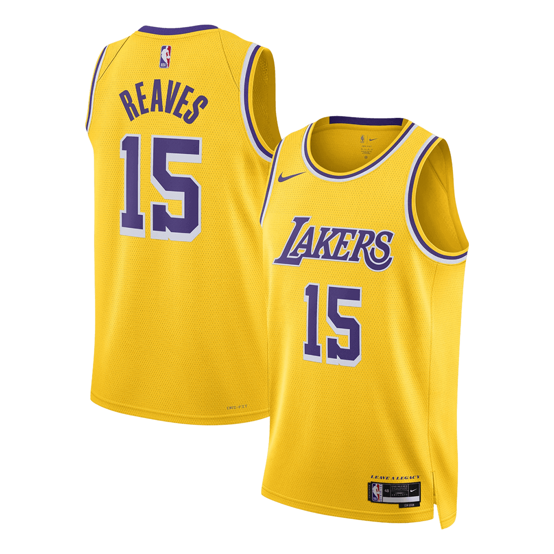 Reaves #15 Los Angeles Lakers Gold Swingman NBA Jersey - Icon Edition - bestsoccerstore
