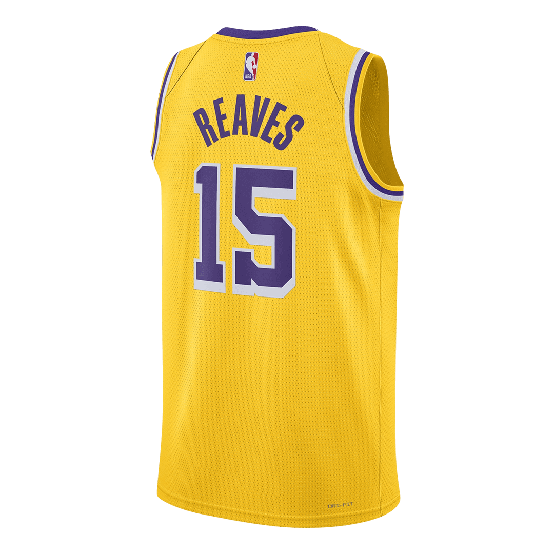 Reaves #15 Los Angeles Lakers Gold Swingman NBA Jersey - Icon Edition - bestsoccerstore