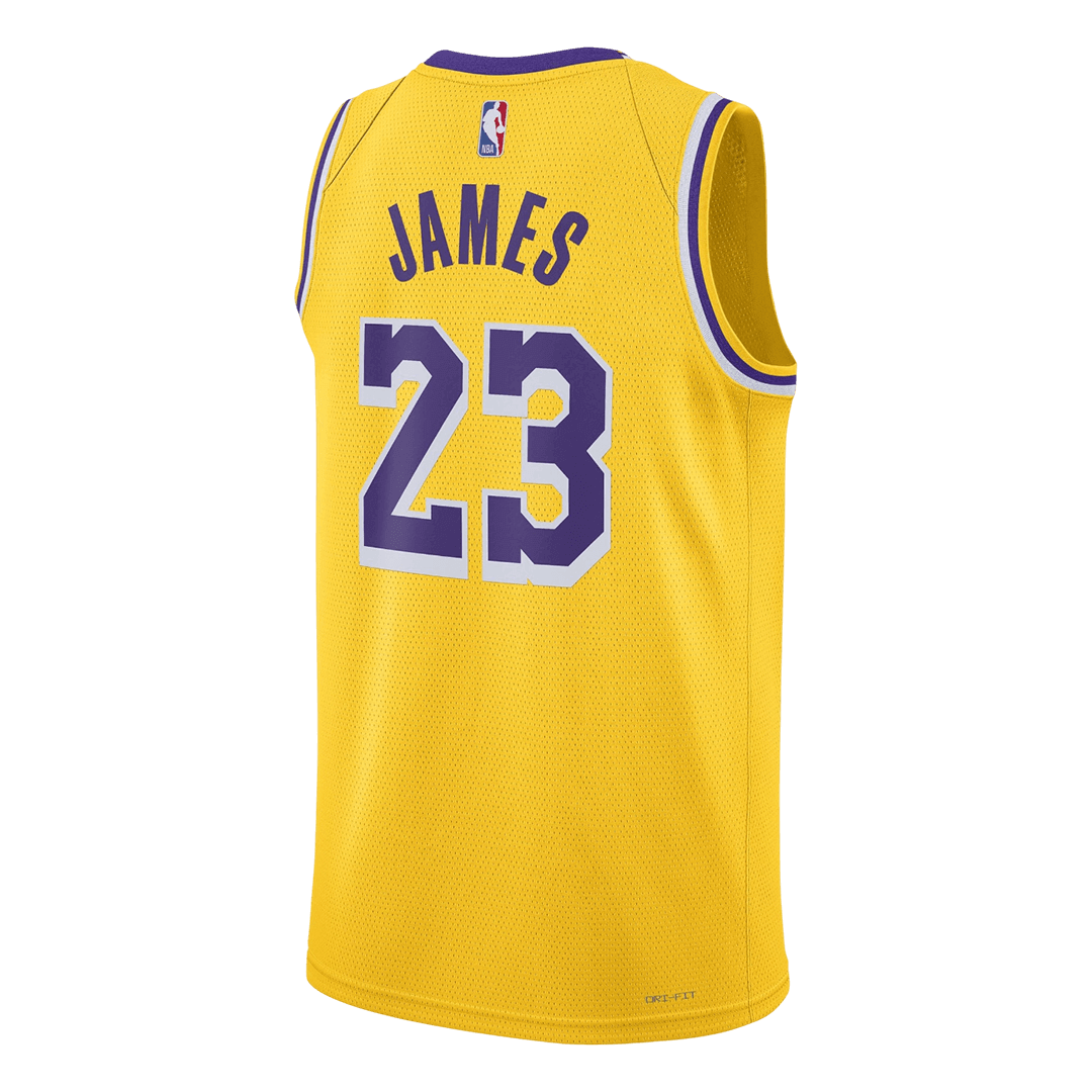 James #23 Los Angeles Lakers Gold Swingman NBA Jersey - Icon Edition - bestsoccerstore