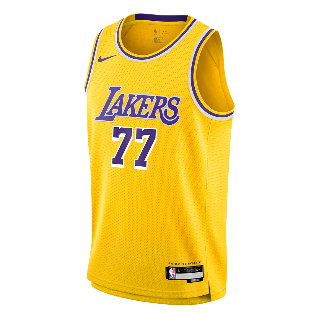 Dončić #77 Los Angeles Lakers Gold Swingman NBA Jersey - Icon Edition - bestsoccerstore